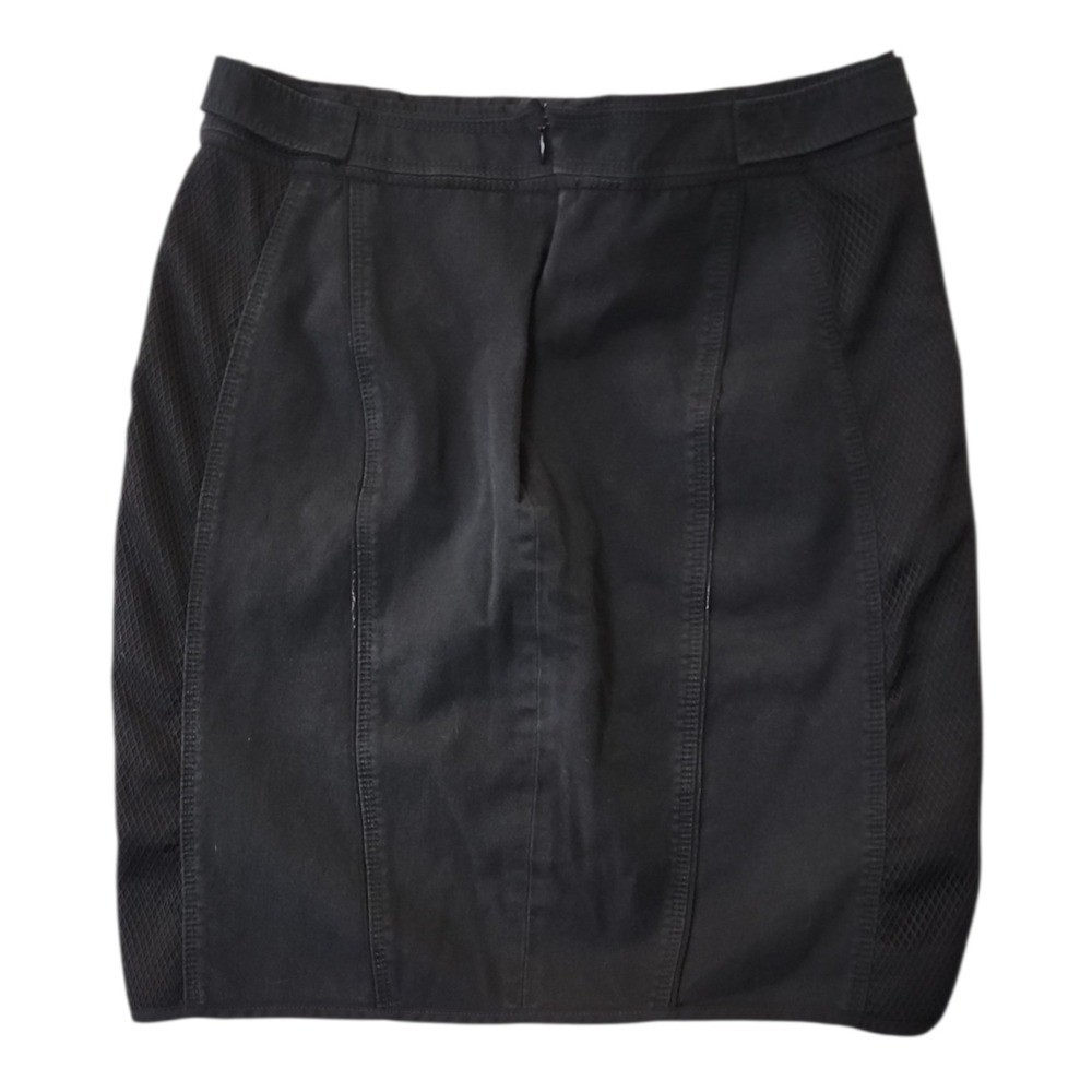 White House Black Market Skirt Womens Size 4 Black Mesh Detail Goth Grunge Dark - Picture 6 of 6